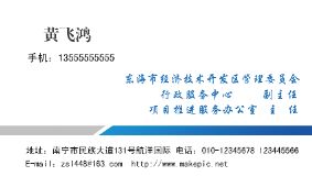 开发区管委会行政商务通用名片模板
